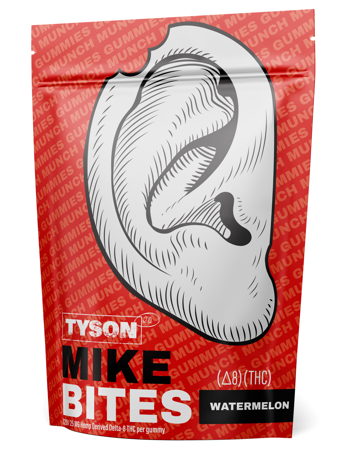 Mike Tyson Delta THC Ear Bite Gummies - 20 Pack Edibles Tyson 2.0 Watermelon Delta 8 